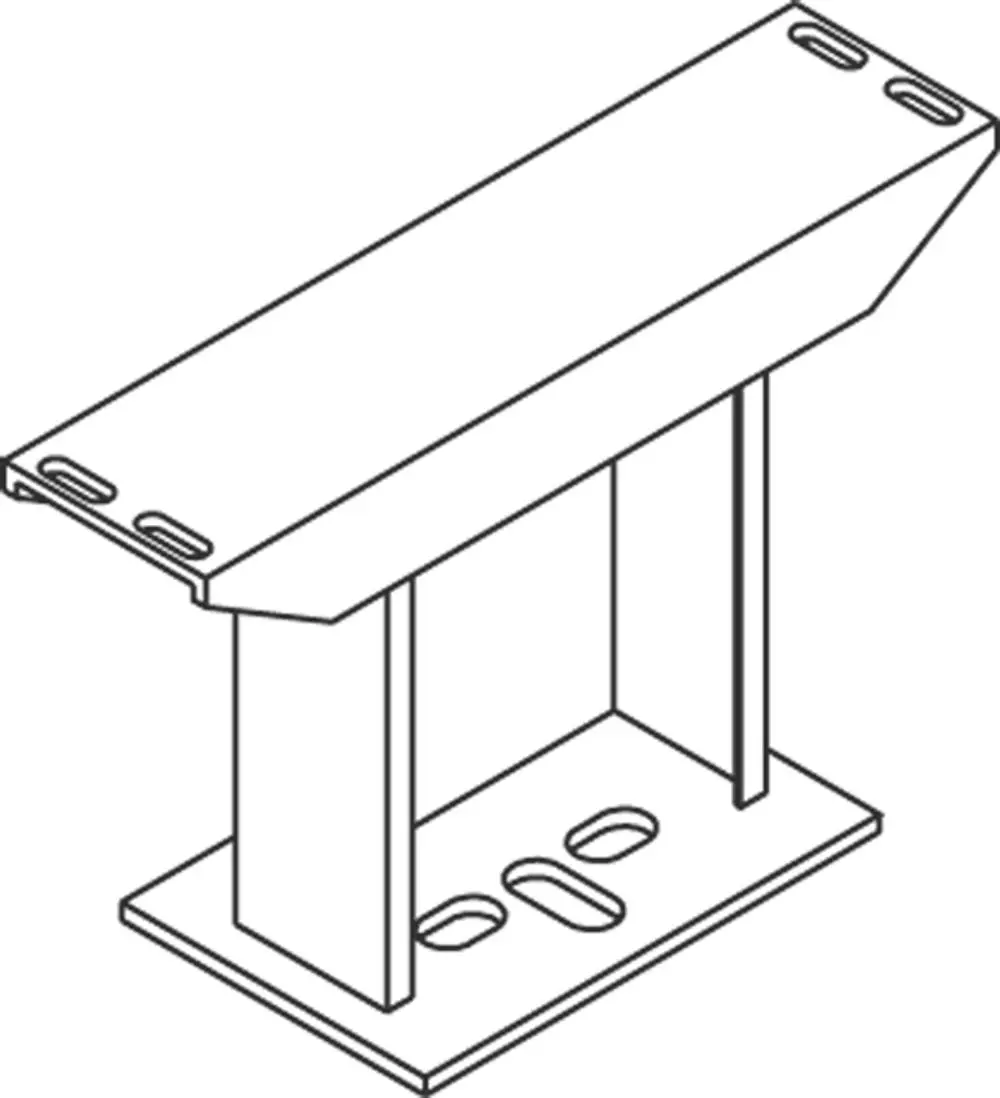 Produktbild: Kermi Fixkonsole für Bodenmontage, Typ 10, weiß, ZB00860001. Metallhalterung mit Löchern zur Befestigung.